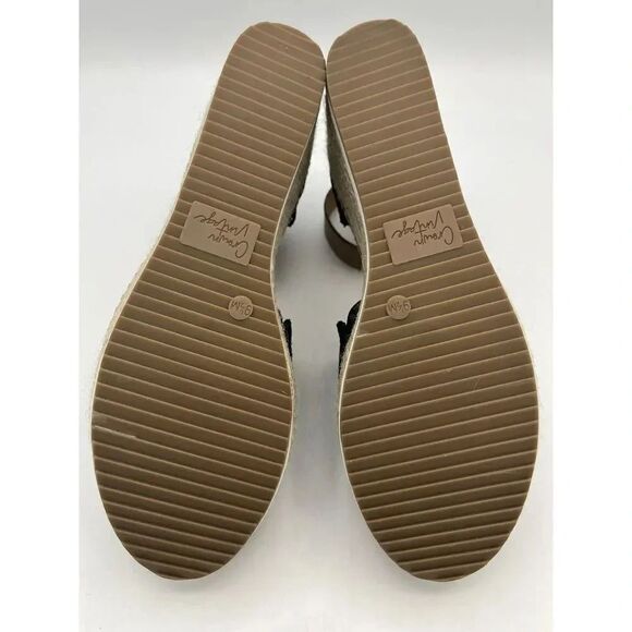 Crown Vintage Black Cow‎ Suede Dunja Style Wedges Womens Sz 9.5M New Without Box - Picture 8 of 8